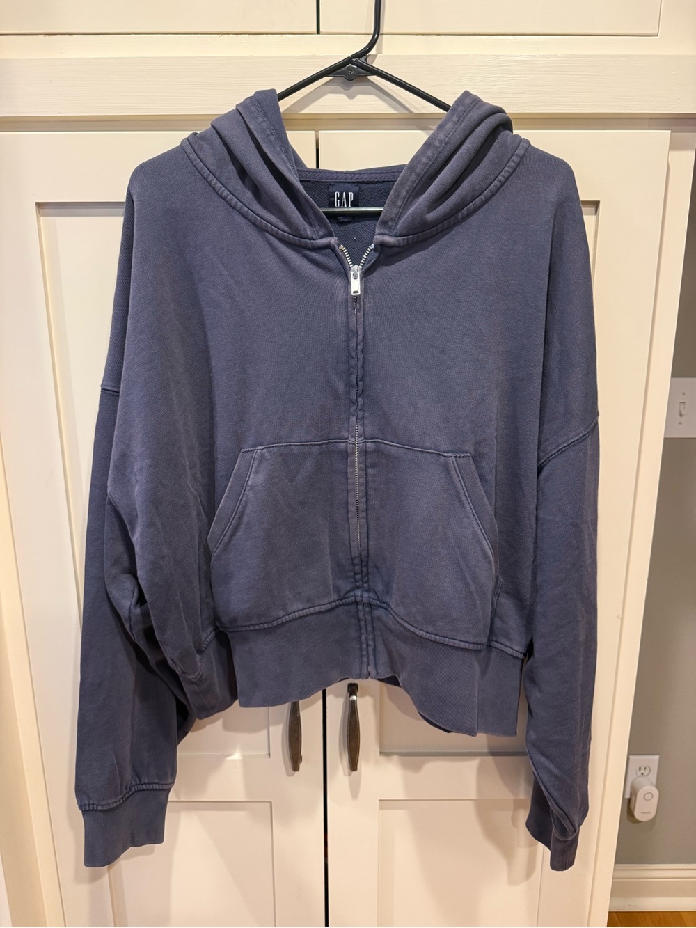 GAP Women's Washed Navy Full-Zip Hoodie Jacket